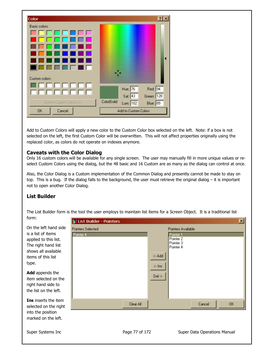 Super Systems SuperDATA User Manual | Page 77 / 172