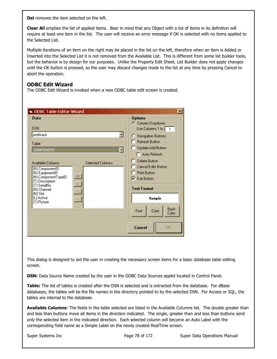 Super Systems SuperDATA User Manual | Page 78 / 172