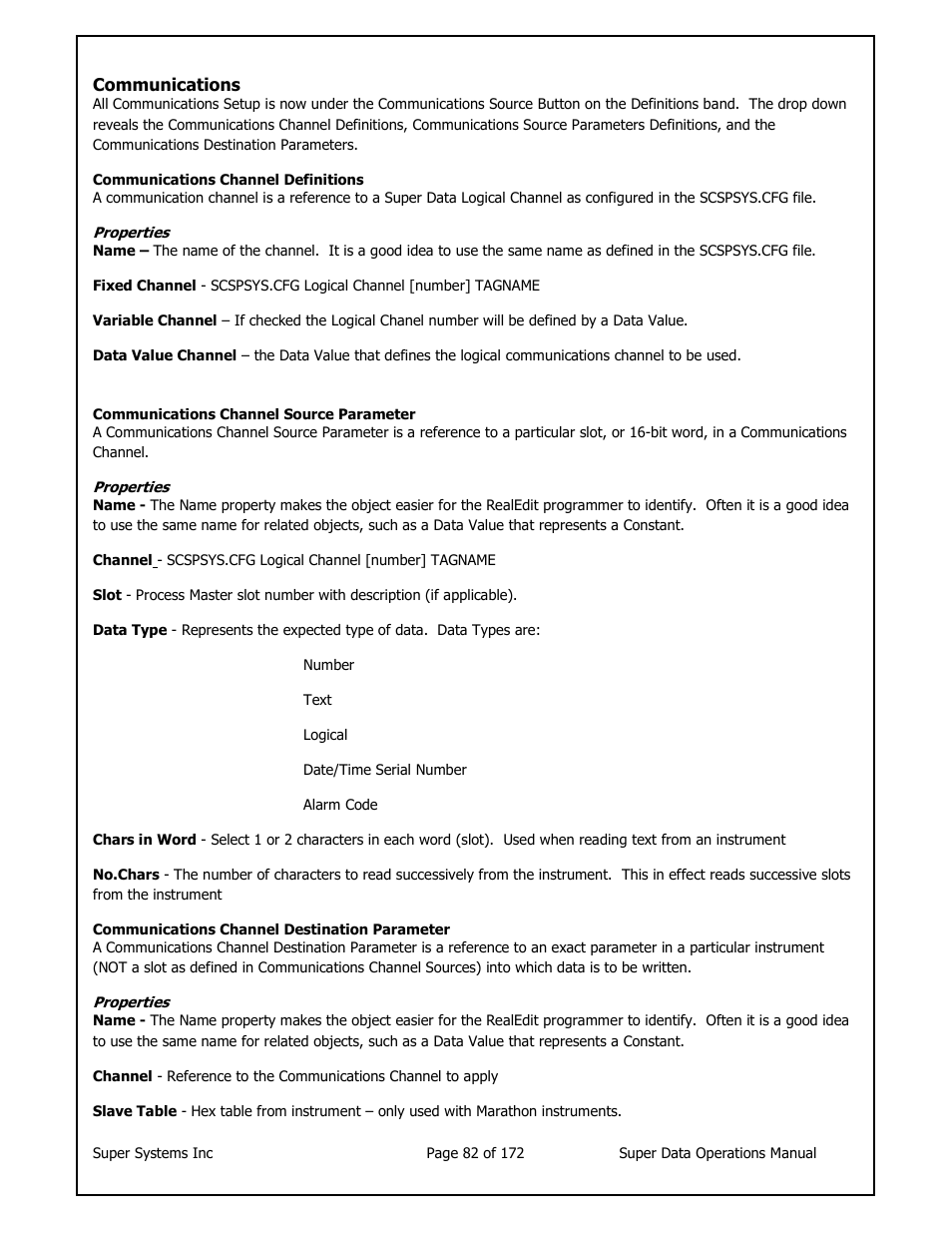 Super Systems SuperDATA User Manual | Page 82 / 172