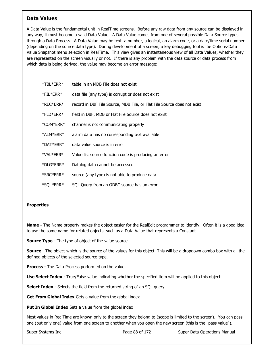 Super Systems SuperDATA User Manual | Page 88 / 172