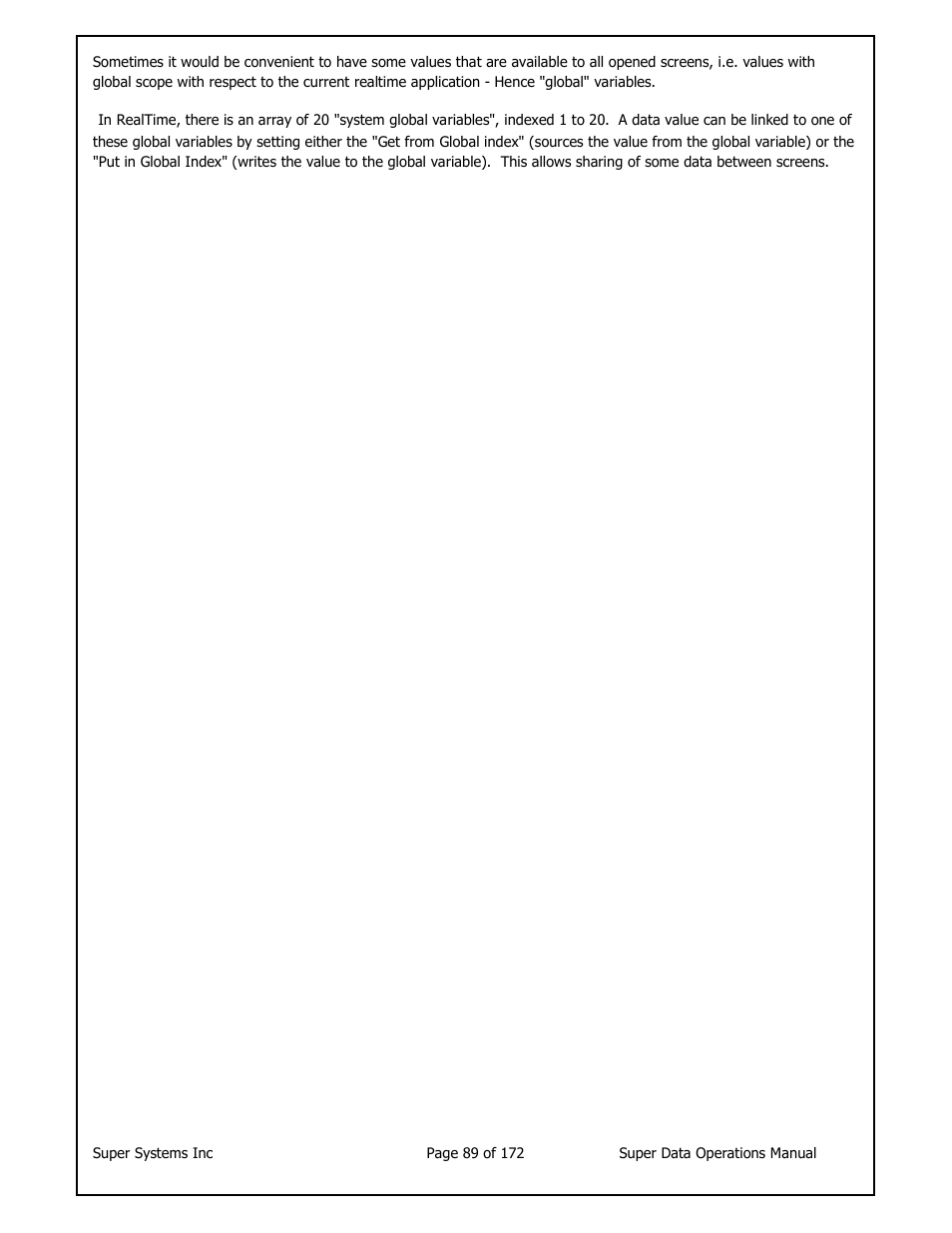 Super Systems SuperDATA User Manual | Page 89 / 172