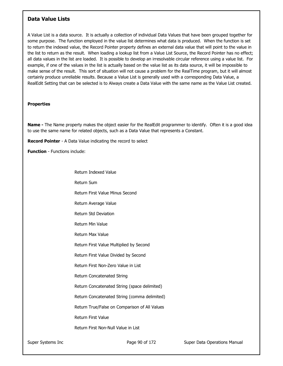 Super Systems SuperDATA User Manual | Page 90 / 172