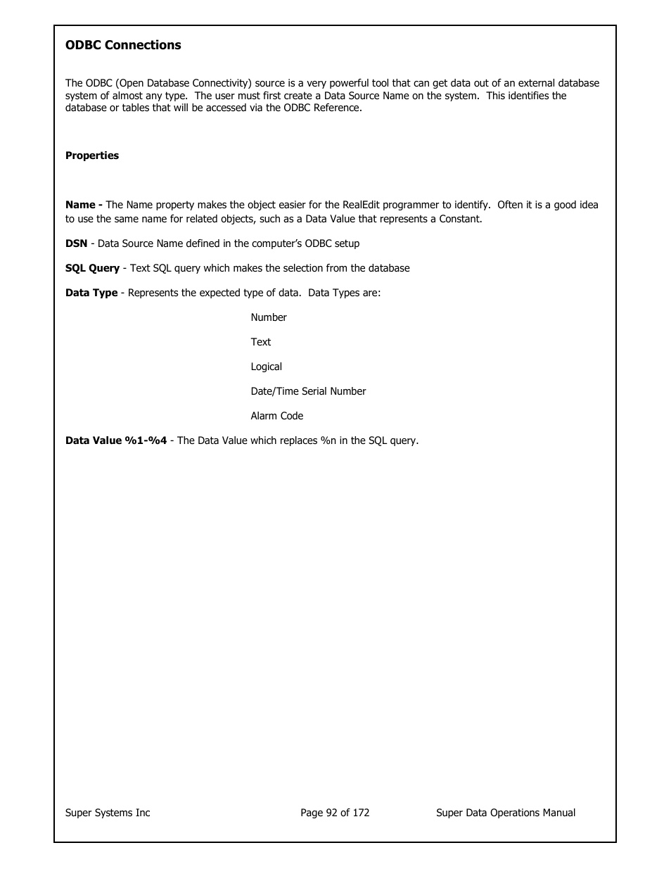 Super Systems SuperDATA User Manual | Page 92 / 172