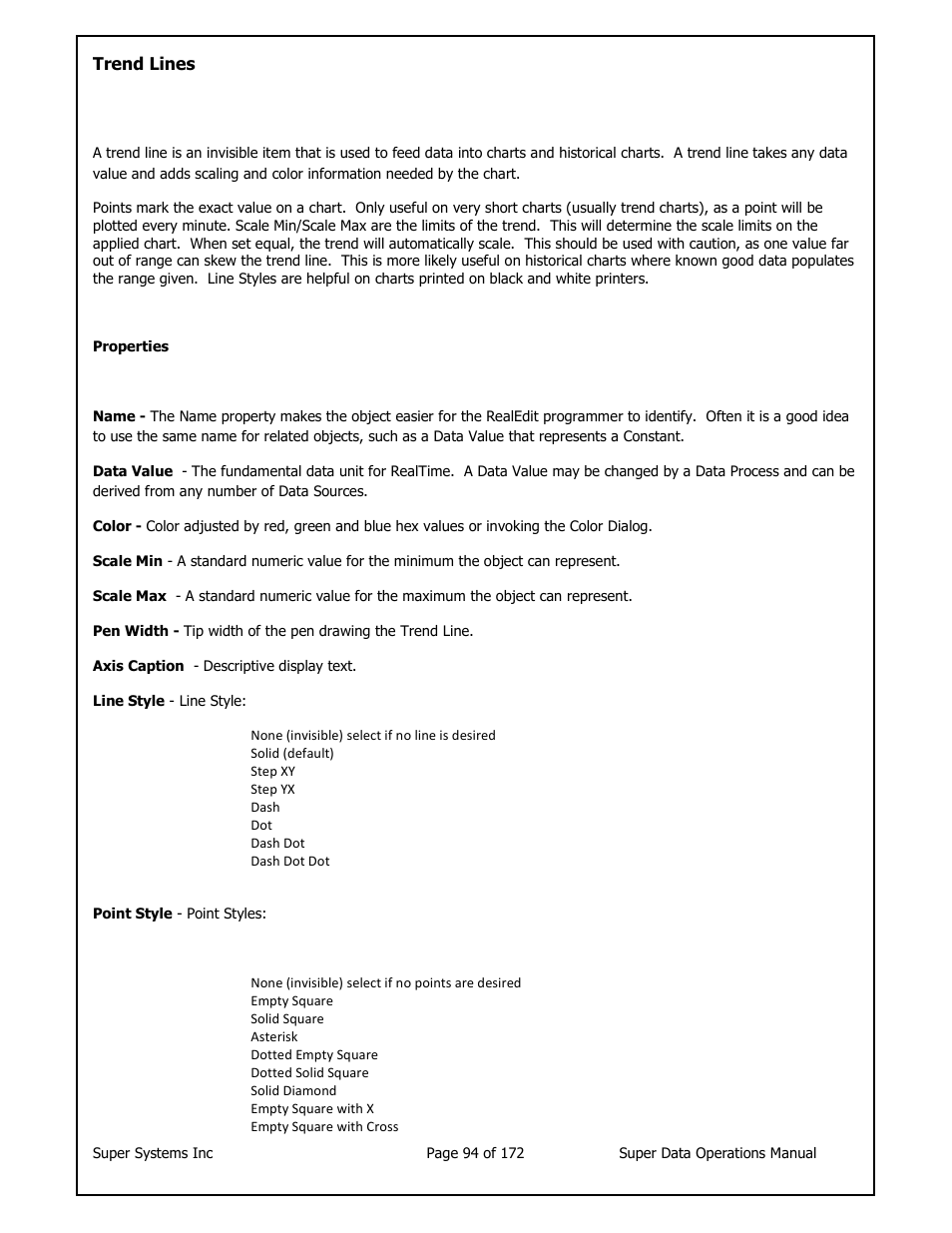 Super Systems SuperDATA User Manual | Page 94 / 172