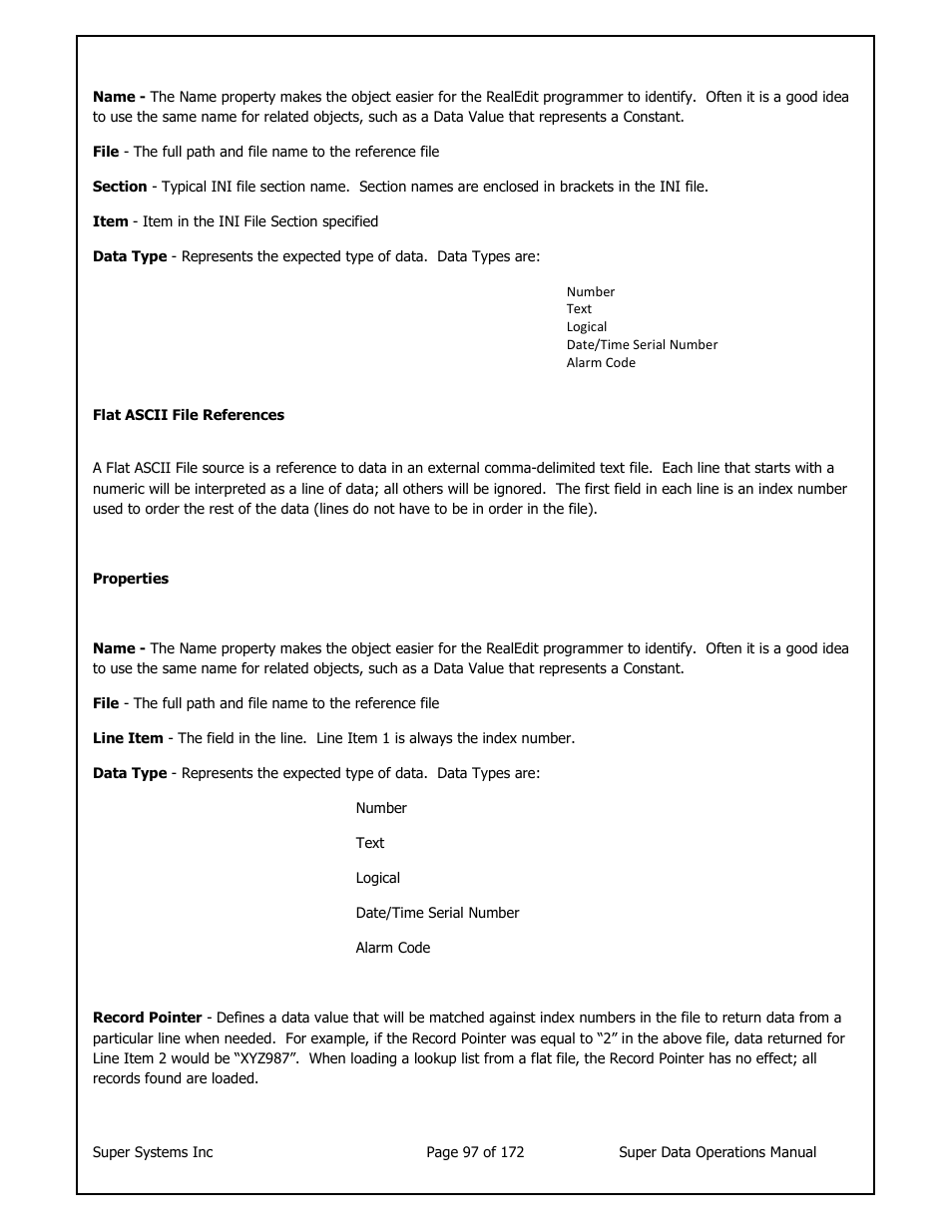 Super Systems SuperDATA User Manual | Page 97 / 172