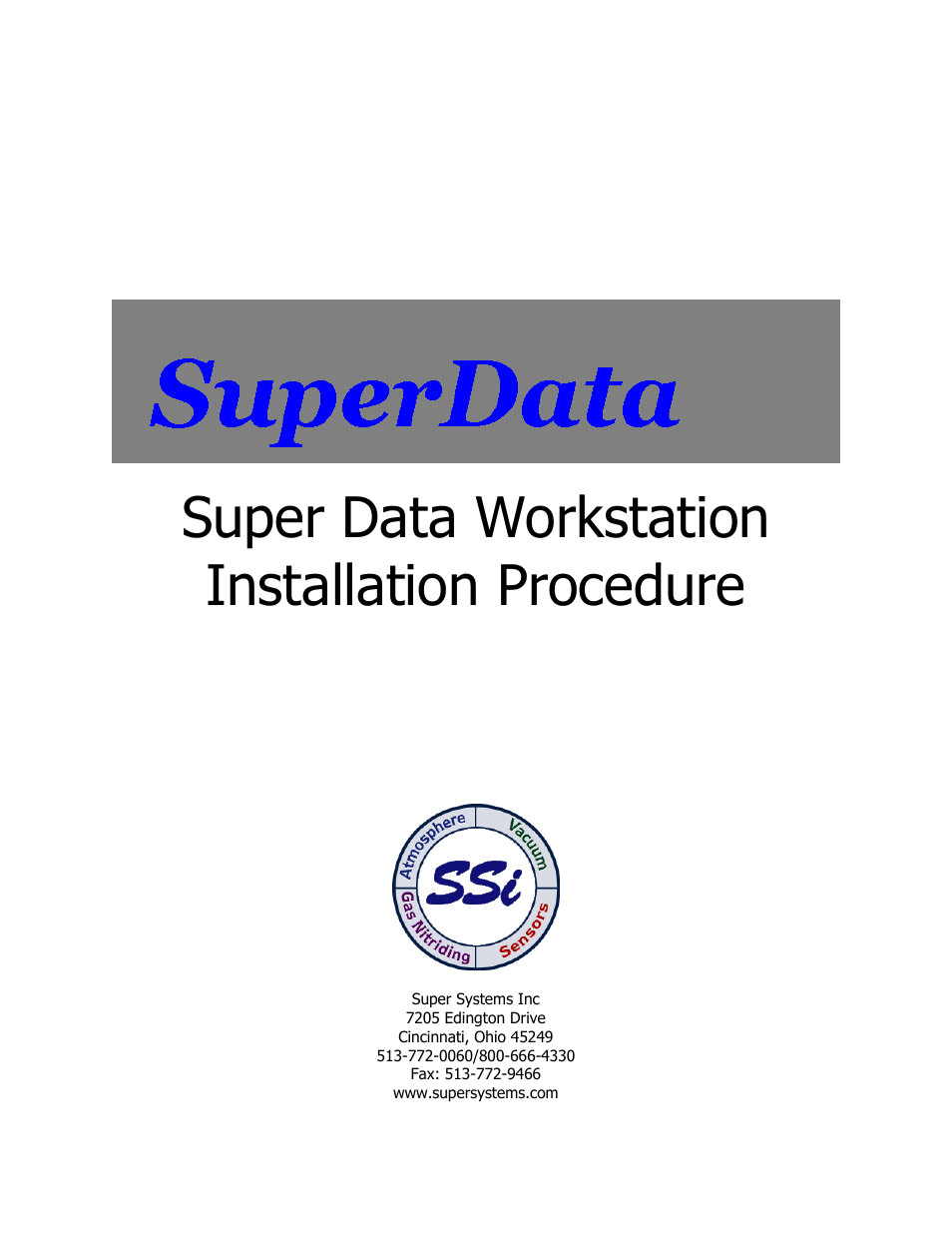 Super Systems SuperDATA Installation User Manual | 12 pages