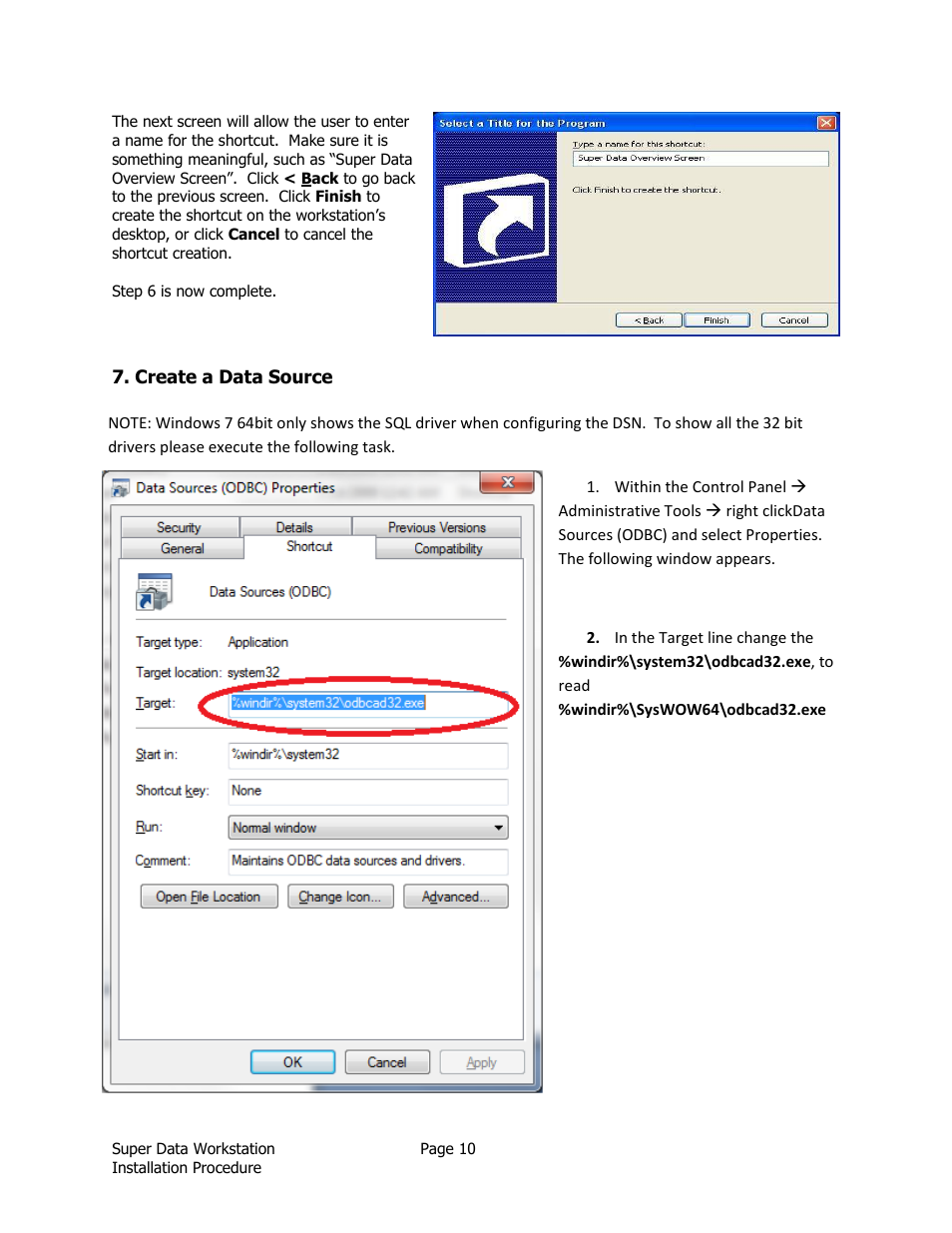 Create a data source | Super Systems SuperDATA Installation User Manual | Page 10 / 12