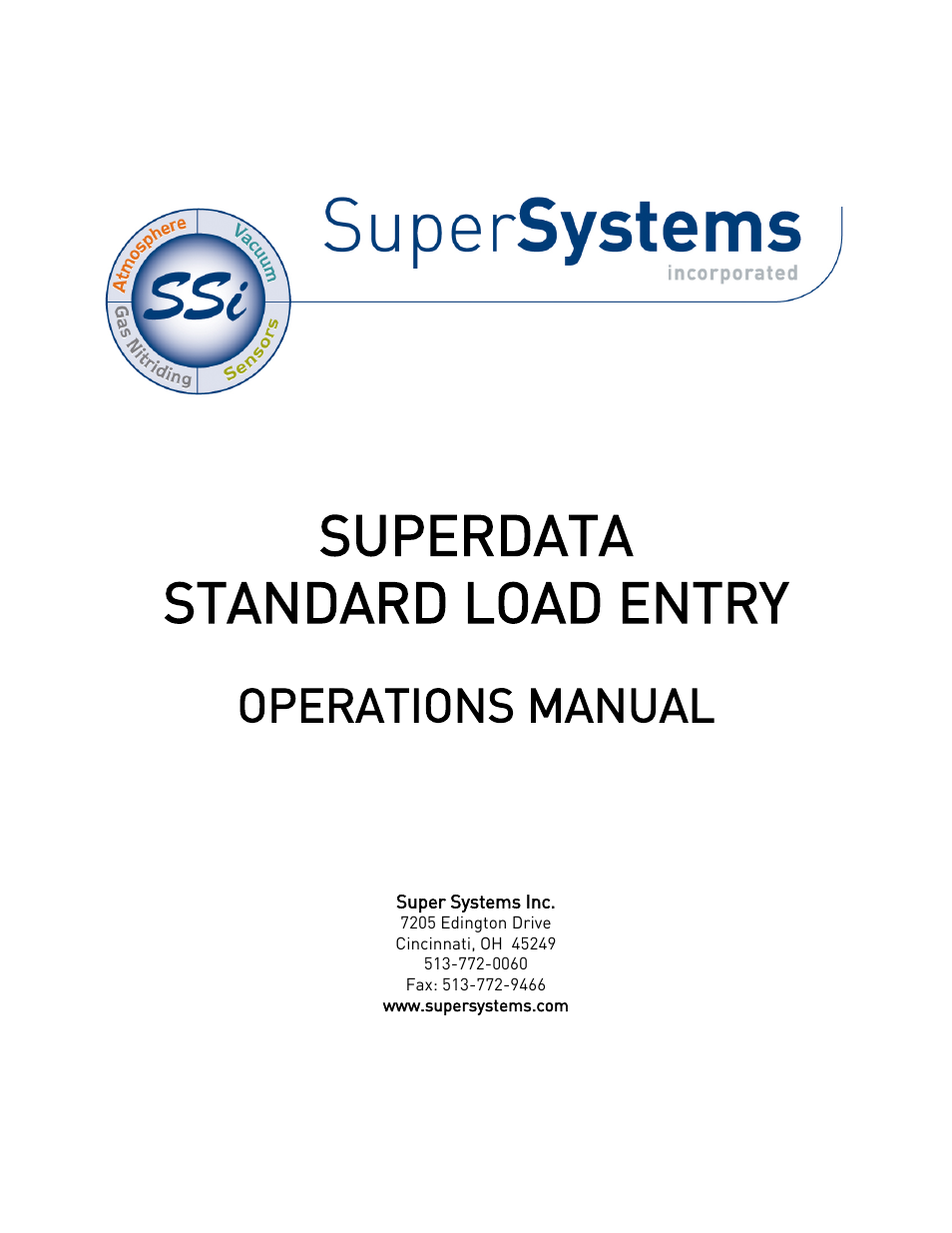 Super Systems SuperDATA Load Entry User Manual | 58 pages