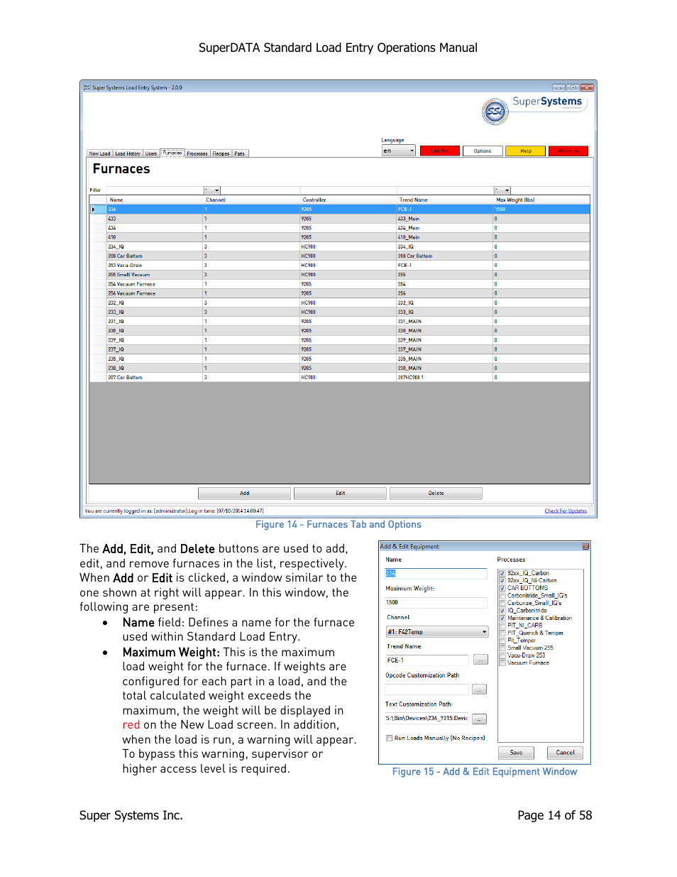 Super Systems SuperDATA Load Entry User Manual | Page 14 / 58