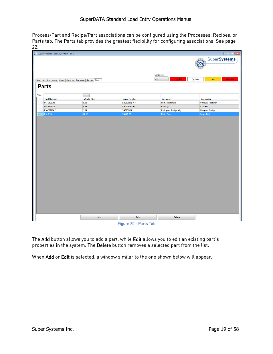 Super Systems SuperDATA Load Entry User Manual | Page 19 / 58