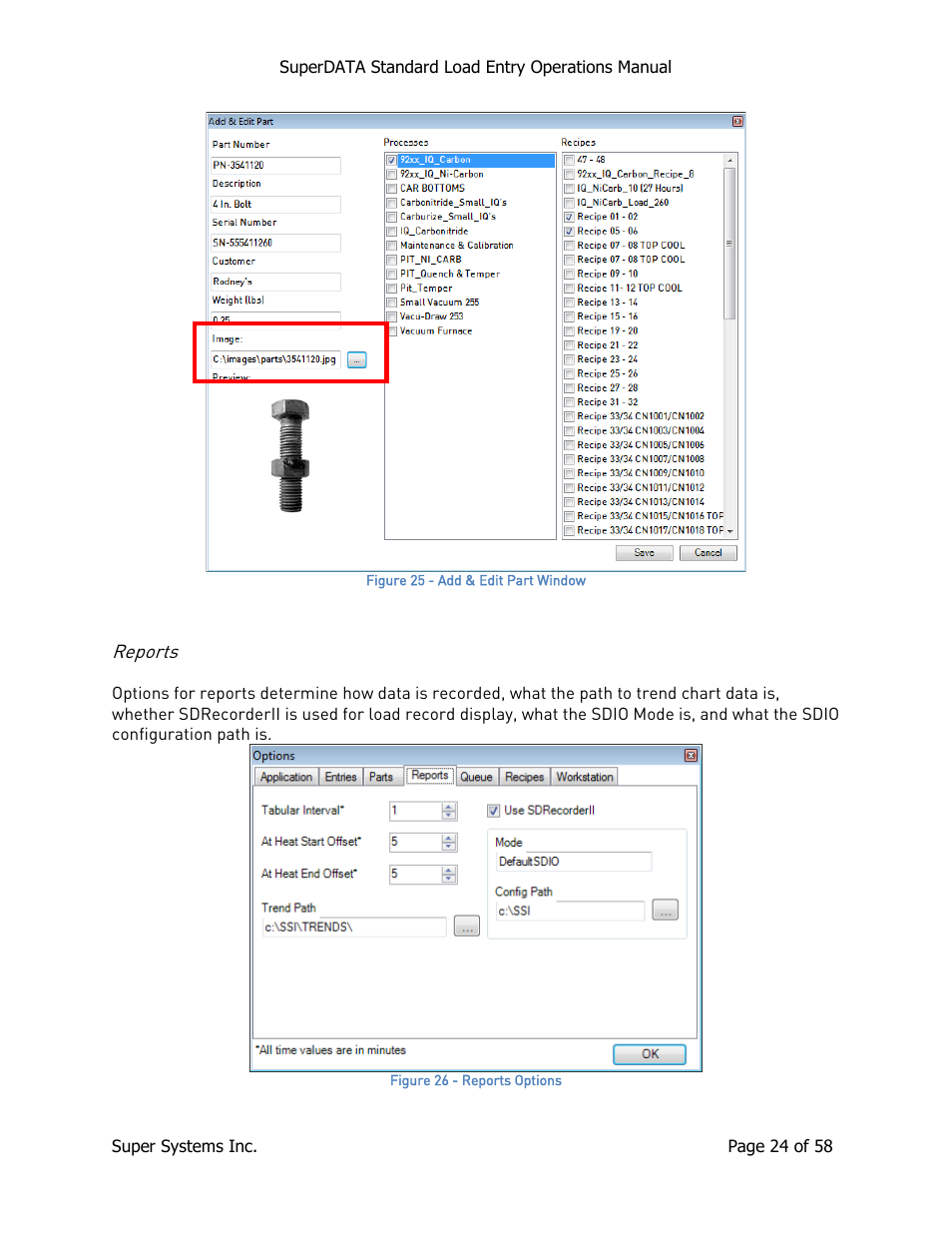 Reports | Super Systems SuperDATA Load Entry User Manual | Page 24 / 58