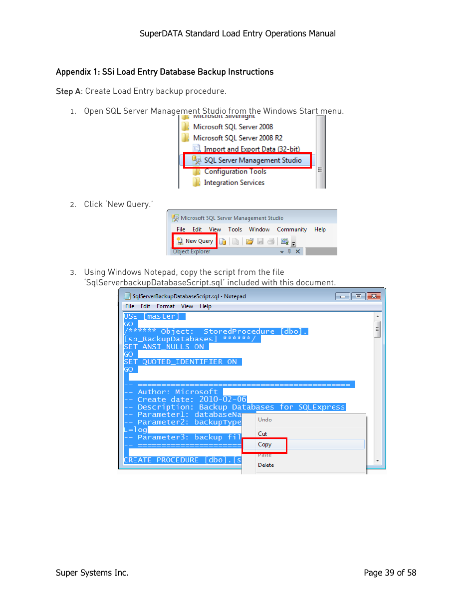 Super Systems SuperDATA Load Entry User Manual | Page 39 / 58