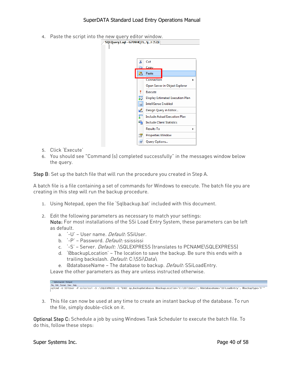 Super Systems SuperDATA Load Entry User Manual | Page 40 / 58