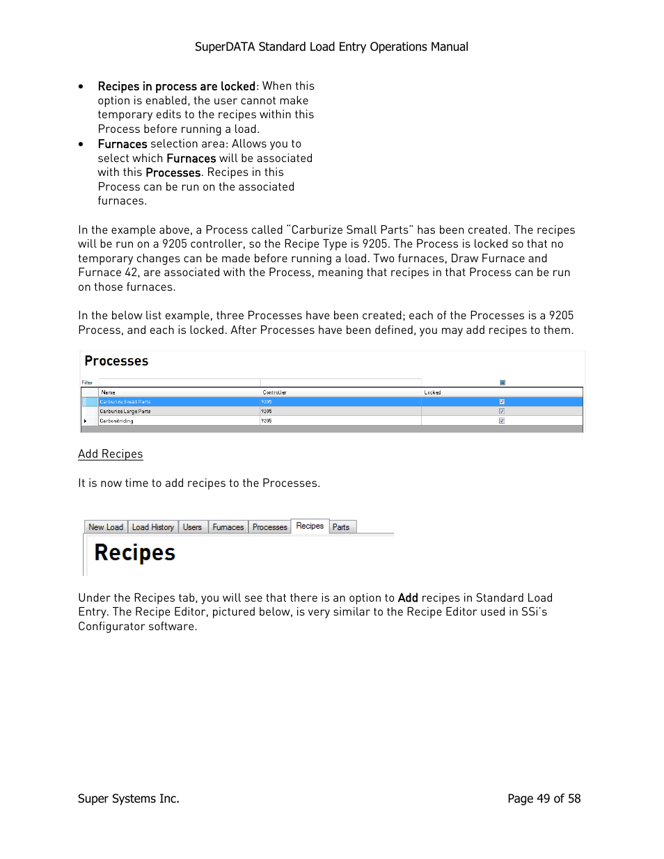 Add recipes | Super Systems SuperDATA Load Entry User Manual | Page 49 / 58
