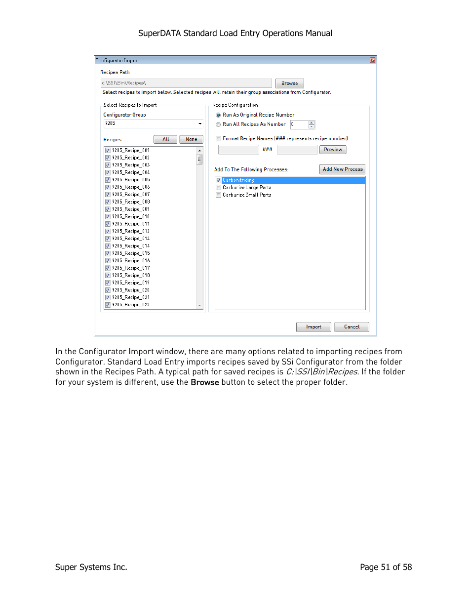Super Systems SuperDATA Load Entry User Manual | Page 51 / 58