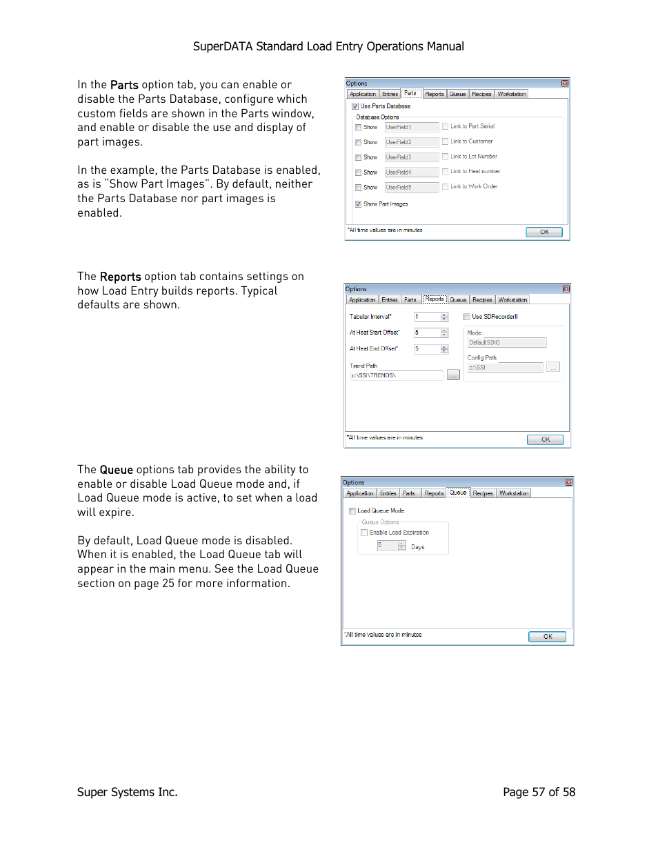Super Systems SuperDATA Load Entry User Manual | Page 57 / 58