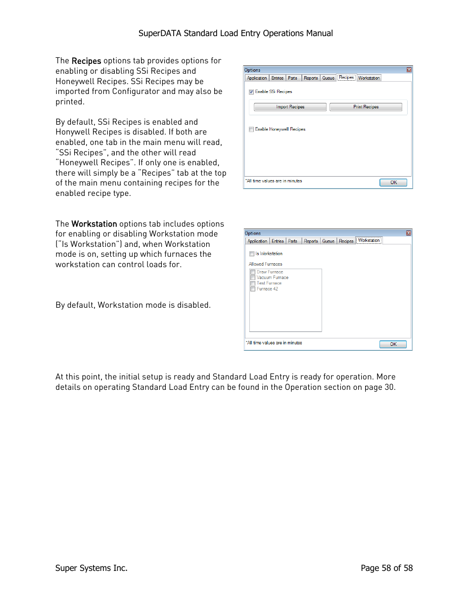 Super Systems SuperDATA Load Entry User Manual | Page 58 / 58