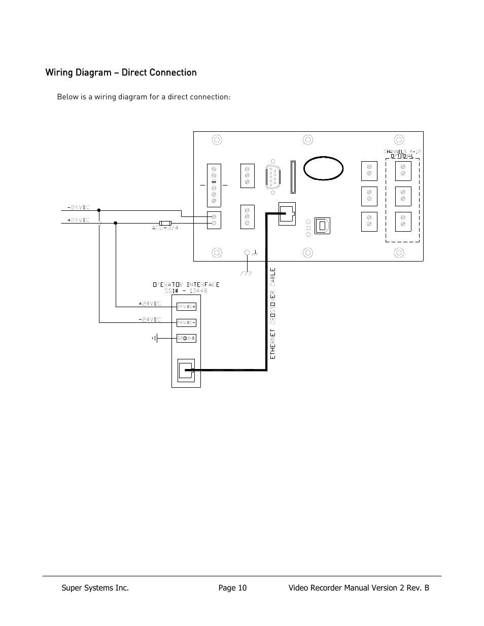 Wiring diagram – direct connection | Super Systems Paperless VR User Manual | Page 11 / 77