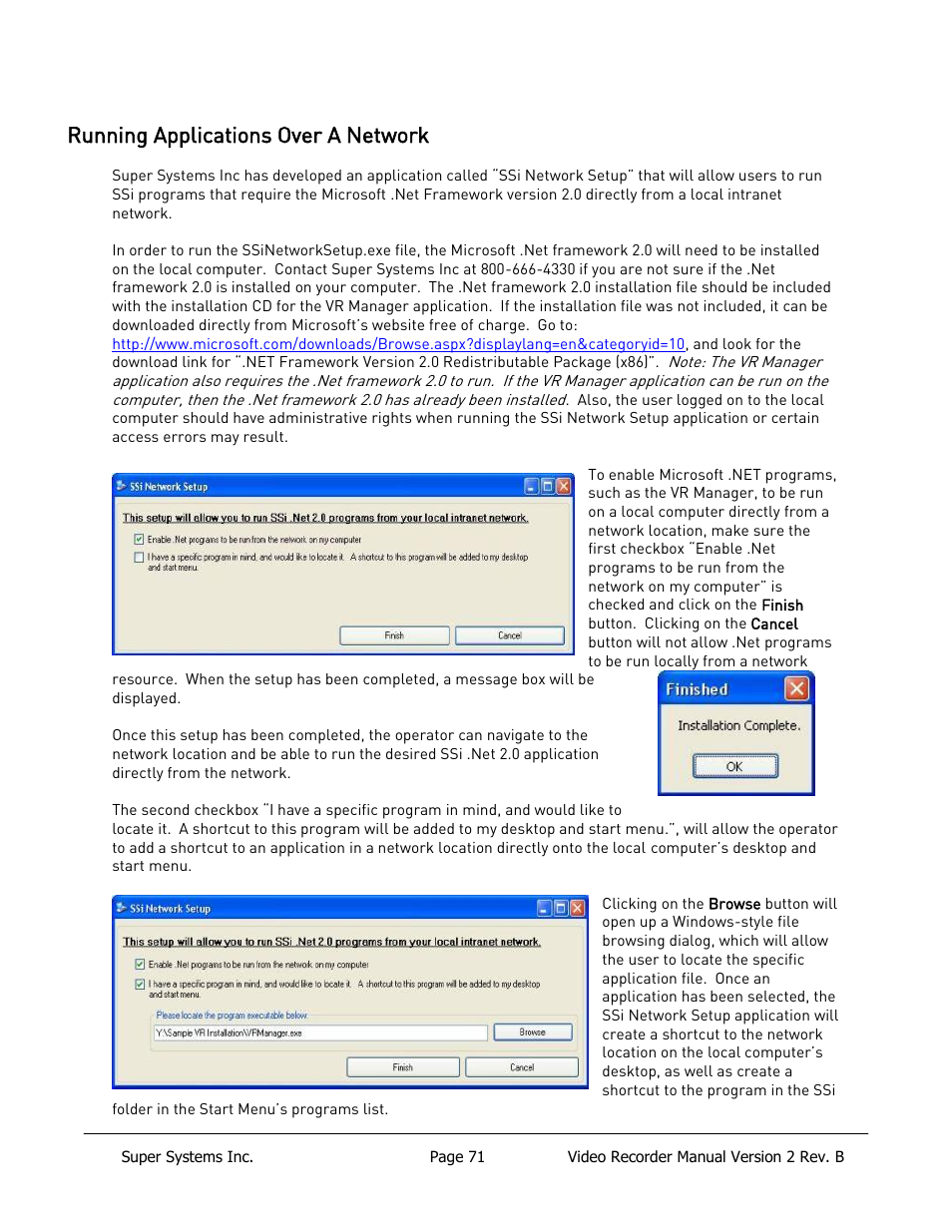 Running applications over a network | Super Systems Paperless VR User Manual | Page 72 / 77