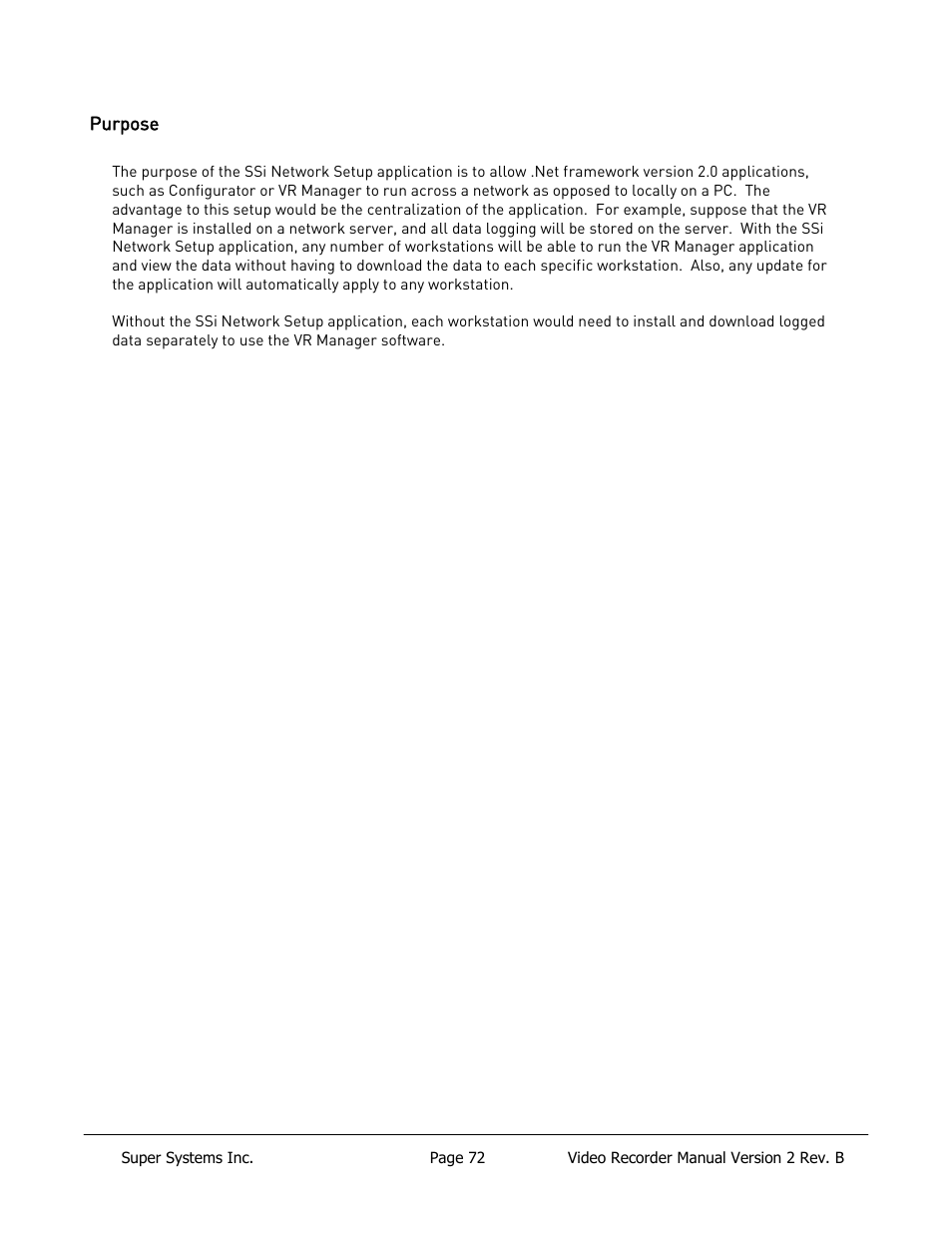 Purpose | Super Systems Paperless VR User Manual | Page 73 / 77