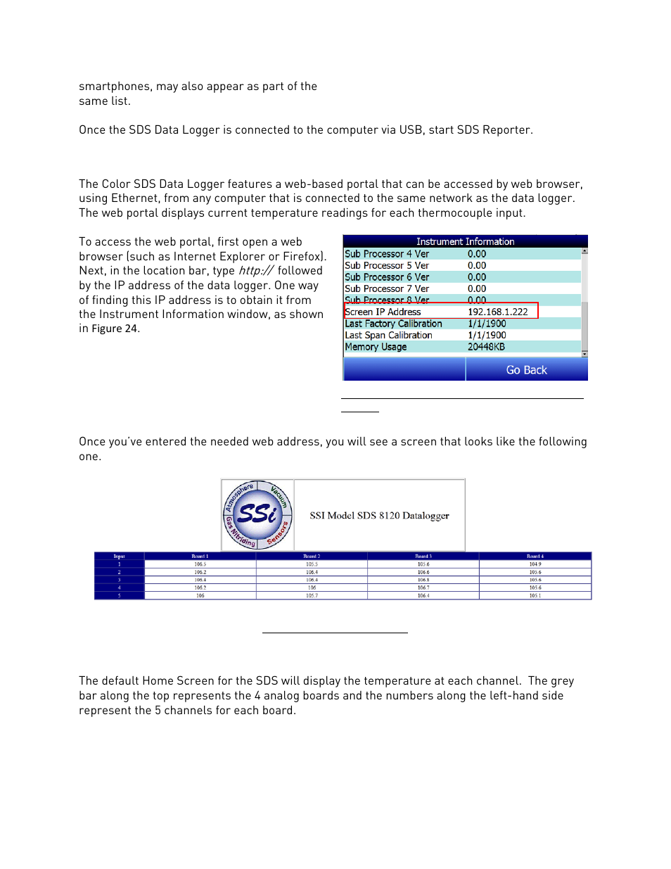 Web portal, Home screen, Web portal home screen | Super Systems SDS 8120 User Manual | Page 19 / 104