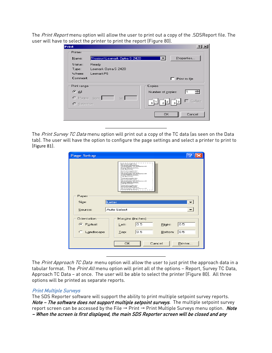 Print multiple surveys | Super Systems SDS 8120 User Manual | Page 61 / 104