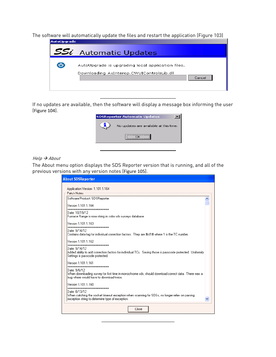 Help ( about, Help  about | Super Systems SDS 8120 User Manual | Page 73 / 104