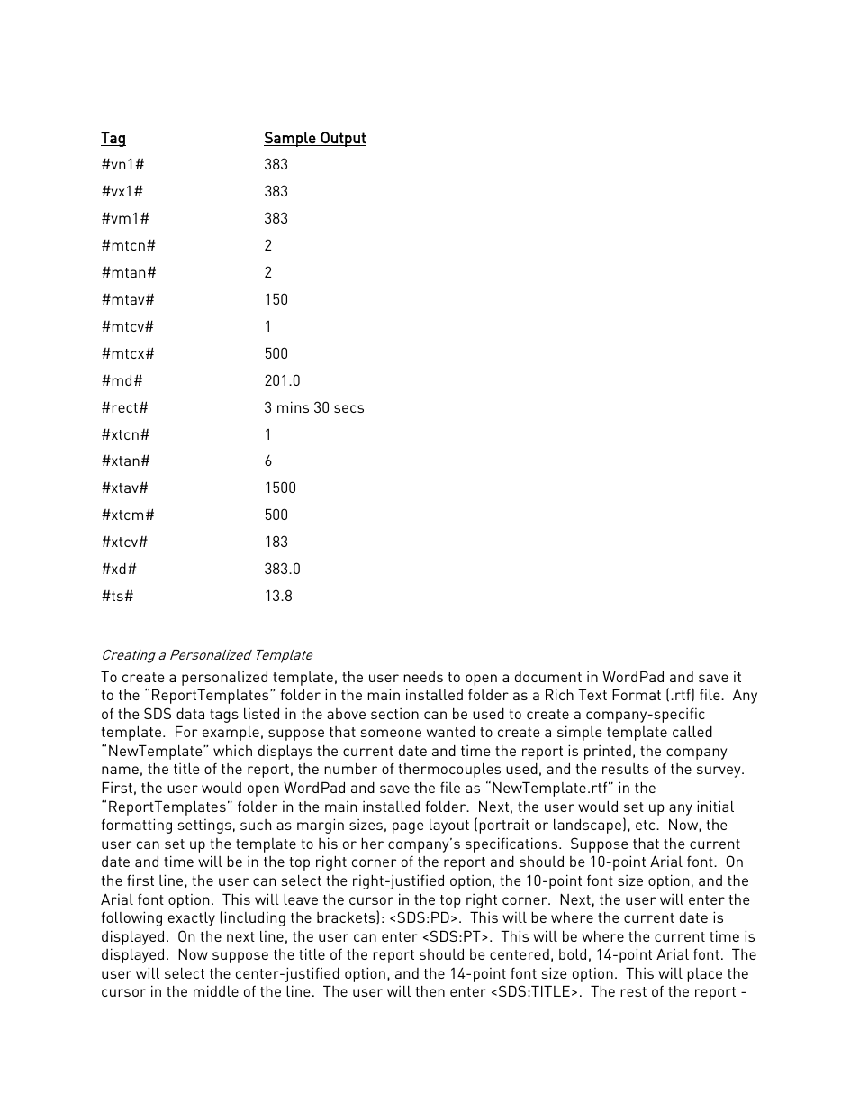 Creating a personalized template | Super Systems SDS 8120 User Manual | Page 82 / 104