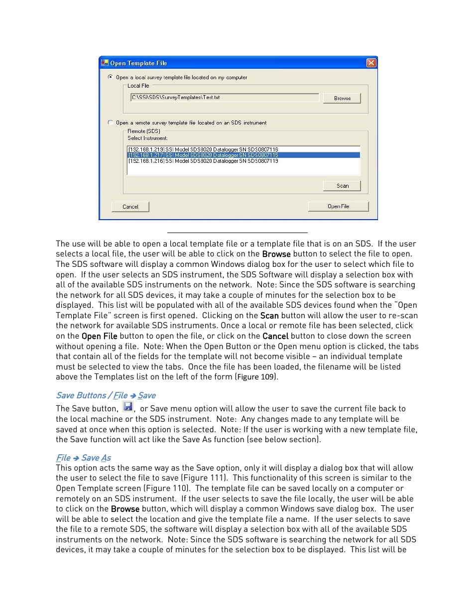 Save buttons / file ( save, File ( save as | Super Systems SDS 8120 User Manual | Page 85 / 104