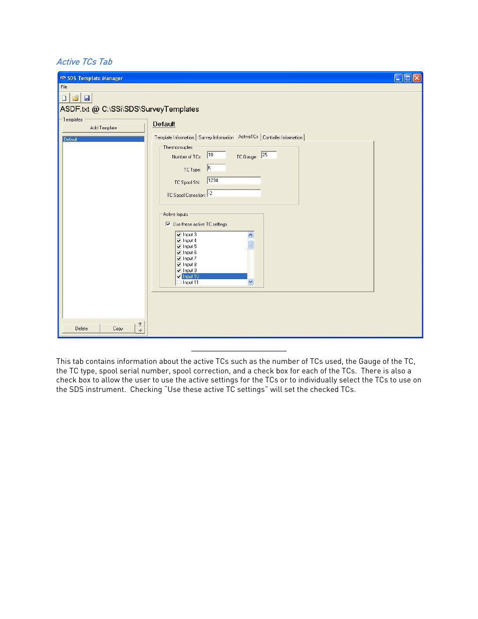 Active tcs tab | Super Systems SDS 8120 User Manual | Page 89 / 104