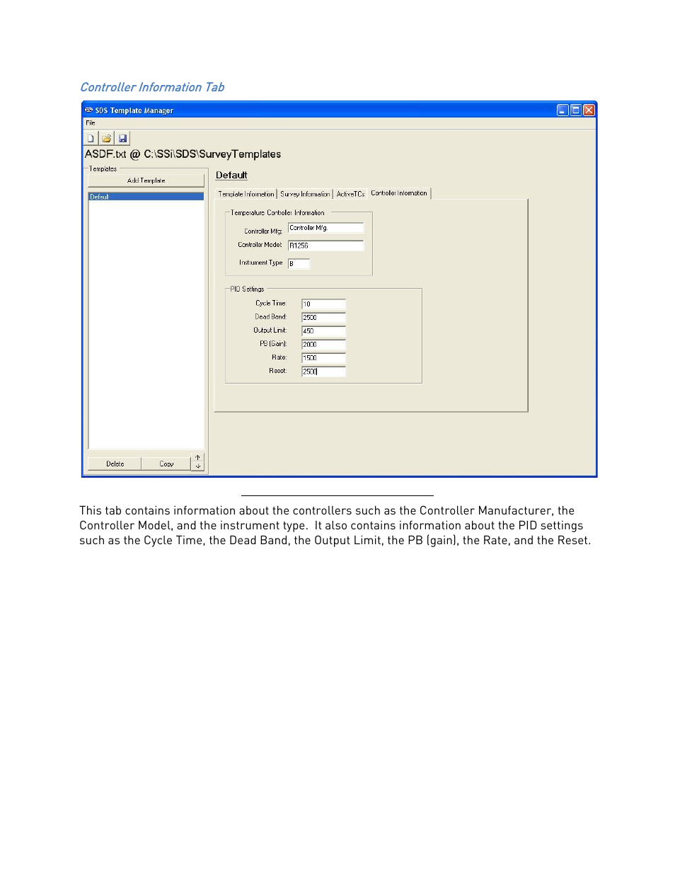 Controller information tab | Super Systems SDS 8120 User Manual | Page 90 / 104