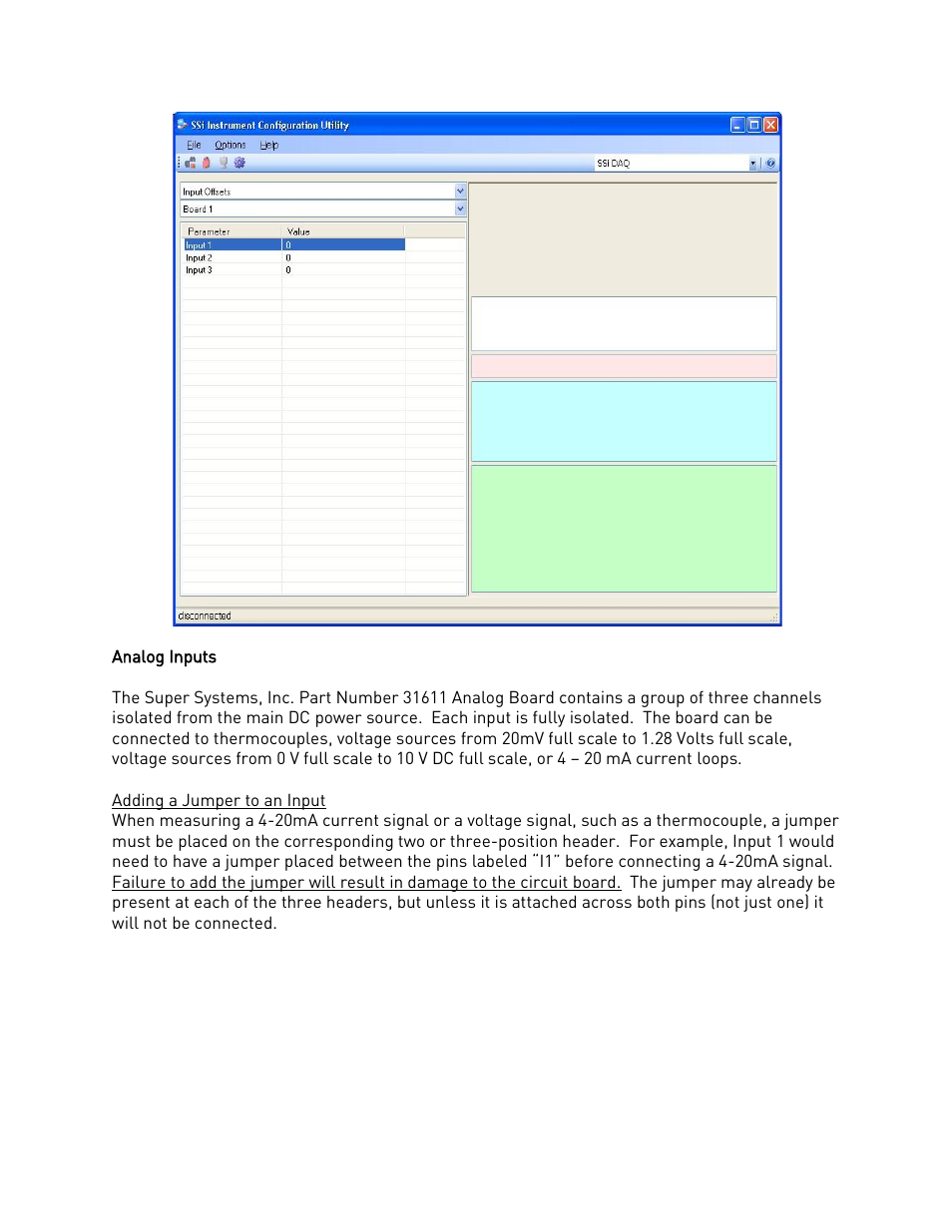 Analog inputs, Adding a jumper to an input | Super Systems DAQ User Manual | Page 12 / 34