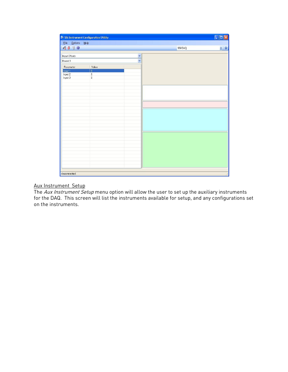 Aux instrument setup | Super Systems DAQ User Manual | Page 21 / 34