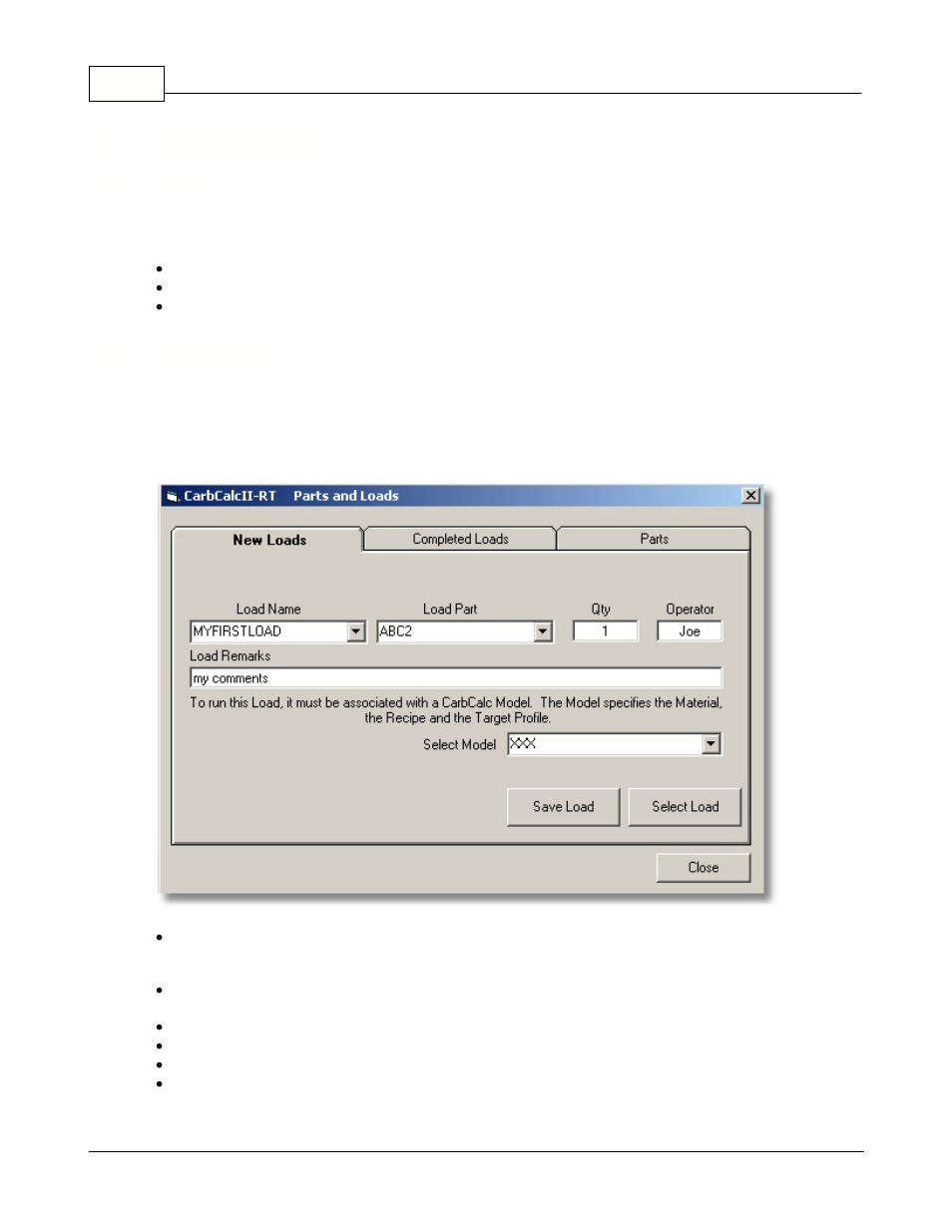 6 parts and loads | Super Systems CarbCALC II User Manual | Page 18 / 47