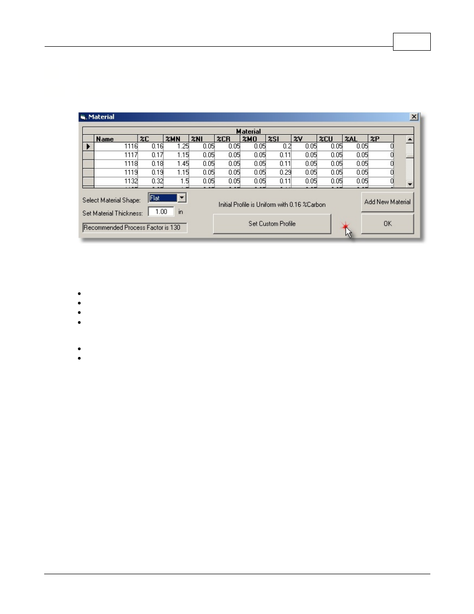 8 material selection | Super Systems CarbCALC II User Manual | Page 29 / 47