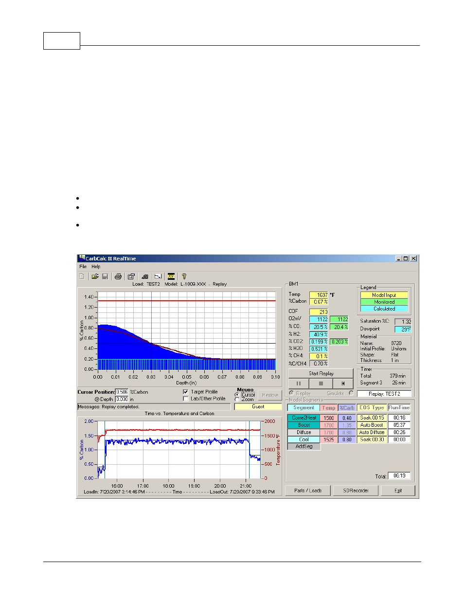 14 replay monitor mode | Super Systems CarbCALC II User Manual | Page 42 / 47