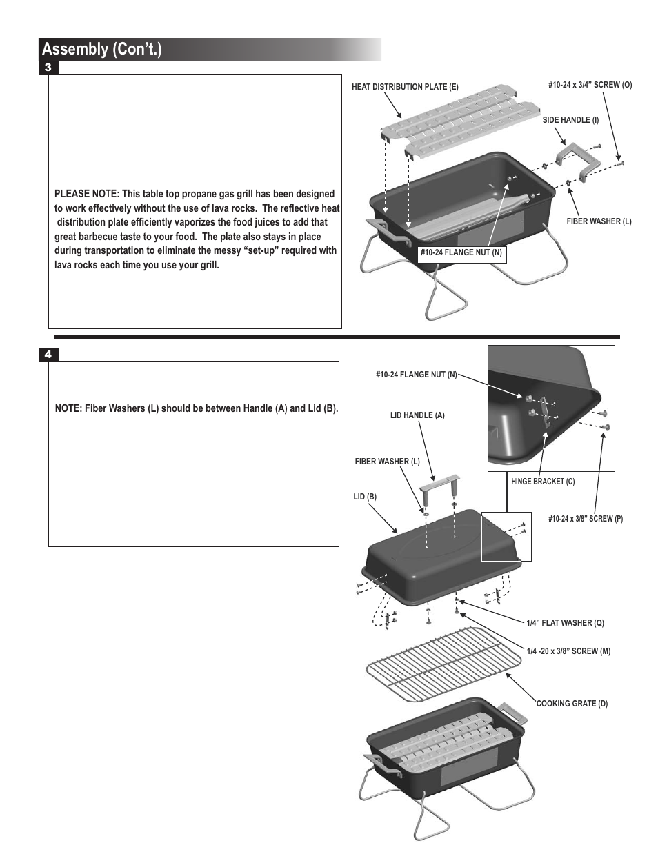 Assembly (con’t.) | Char-Broil 461111811 User Manual | Page 10 / 12