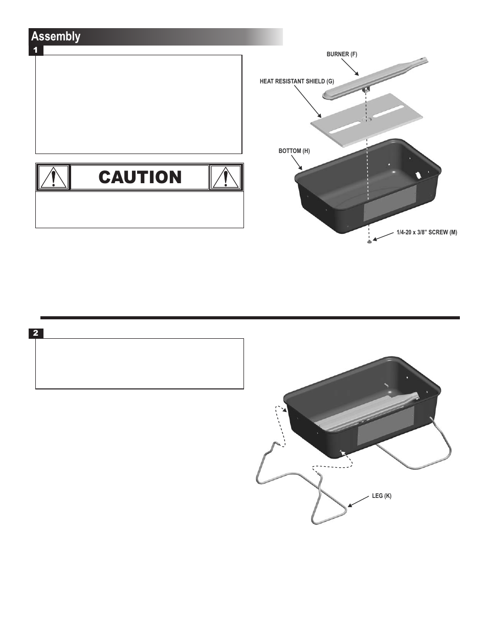 Caution, Assembly | Char-Broil 461111811 User Manual | Page 9 / 12