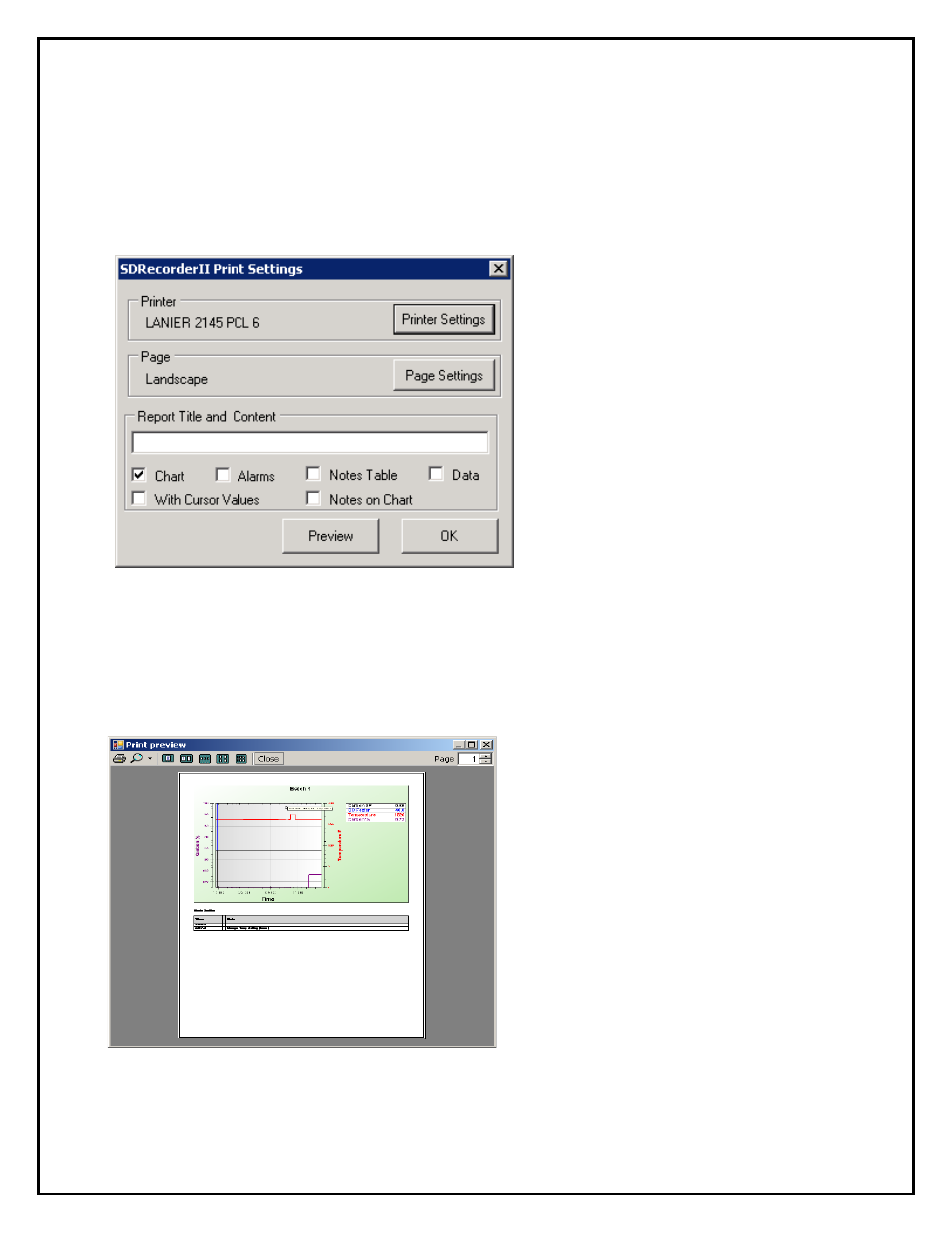 Printing a chart report | Super Systems SD Recorder II User Manual | Page 30 / 50