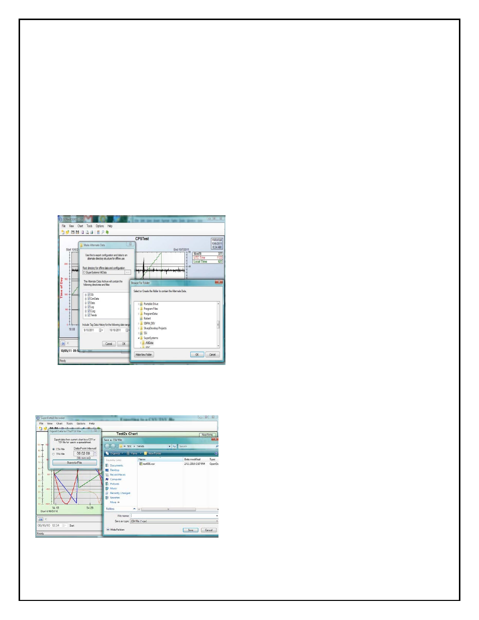 Exporting data, Exporting to a csv/tsv file | Super Systems SD Recorder II User Manual | Page 31 / 50