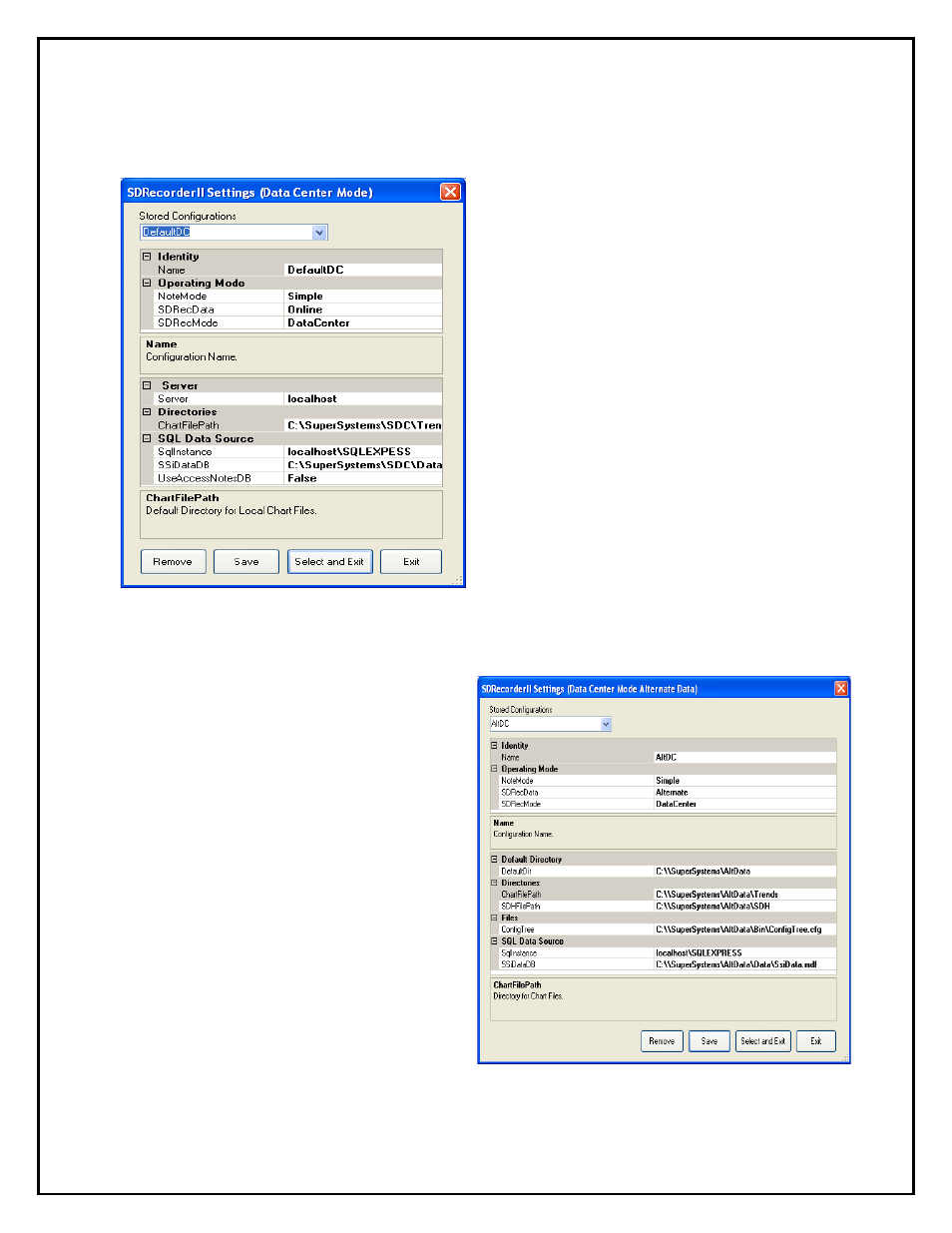 Mode: data center – online, Mode: data center – alternate | Super Systems SD Recorder II User Manual | Page 36 / 50