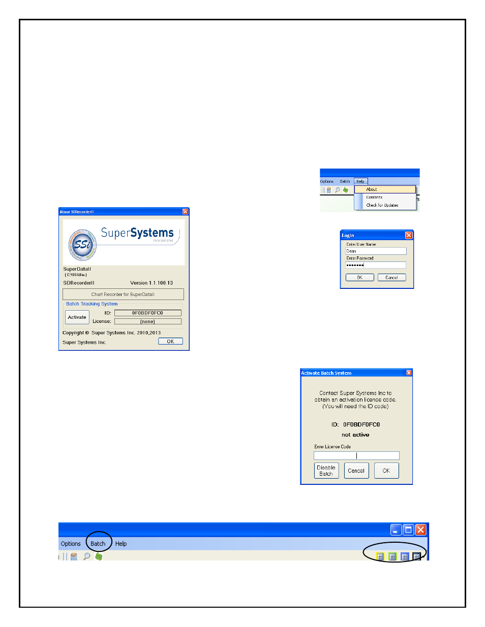 Appendix, Batch system option, Installation of the option | Activation of the batch option | Super Systems SD Recorder II User Manual | Page 39 / 50