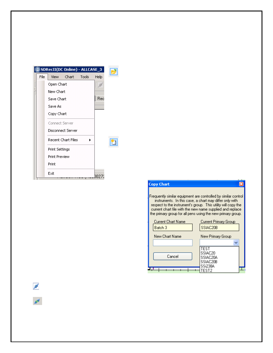 Menu and toolbar, File menu | Super Systems SD Recorder II User Manual | Page 6 / 50