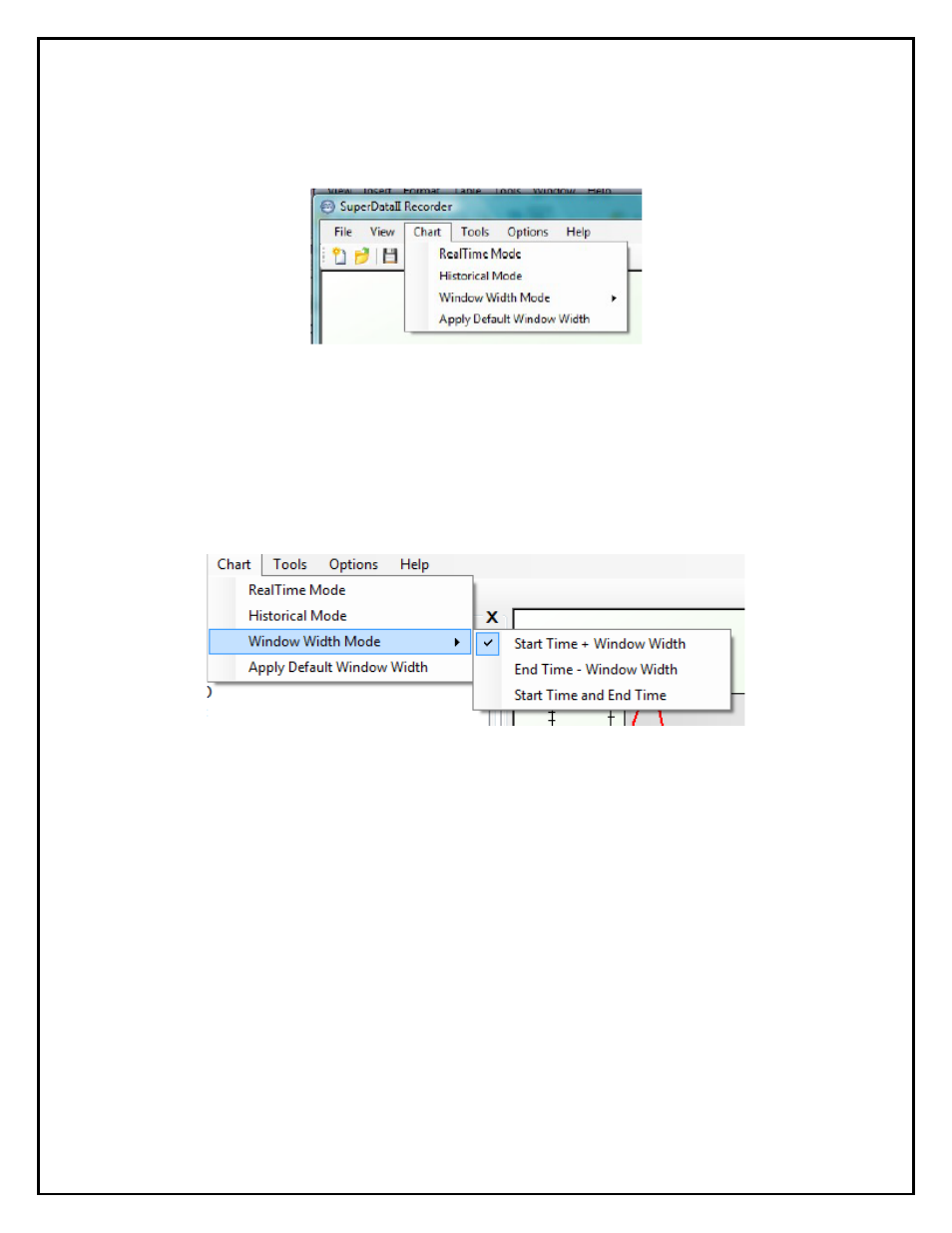 Chart menu | Super Systems SD Recorder II User Manual | Page 9 / 50