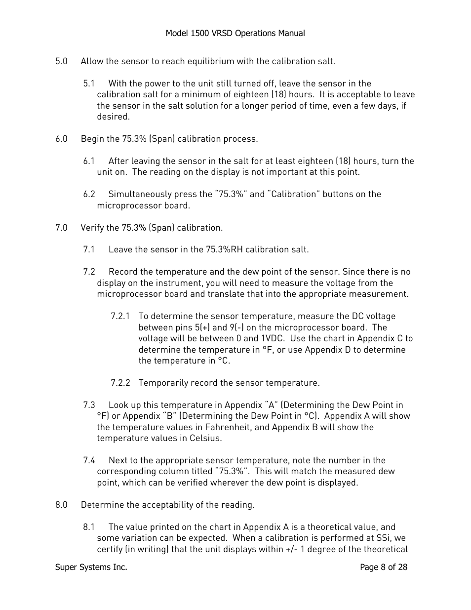 Super Systems 1500 VRSD User Manual | Page 8 / 28