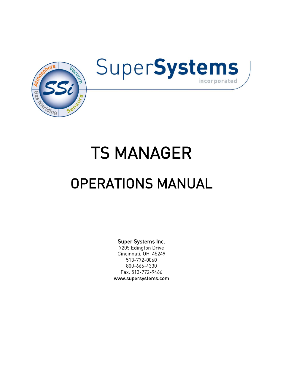 Super Systems TS Manager User Manual | 22 pages