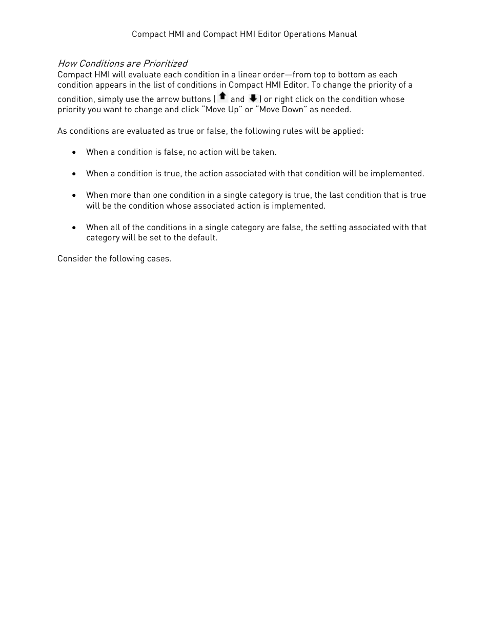 How conditions are prioritized | Super Systems Compact HMI User Manual | Page 23 / 60