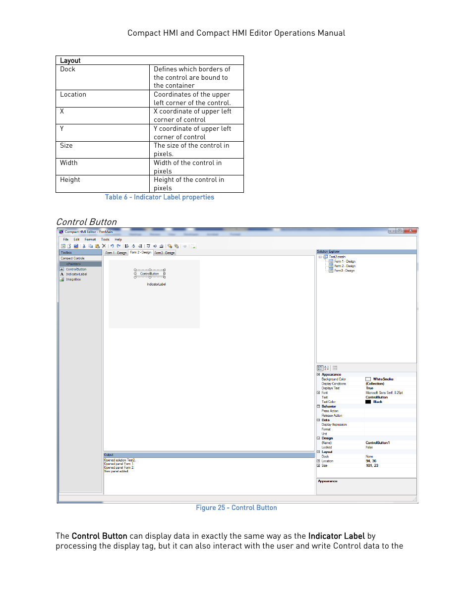 Control button | Super Systems Compact HMI User Manual | Page 29 / 60