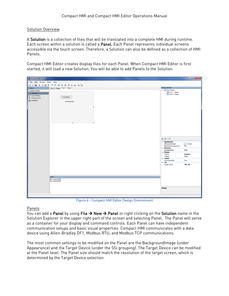 Solution overview, Panels, Solution overview panels | Super Systems Compact HMI User Manual | Page 9 / 60