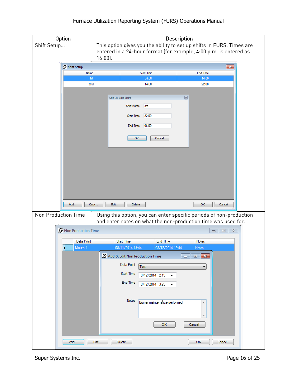 Super Systems FURS User Manual | Page 16 / 25